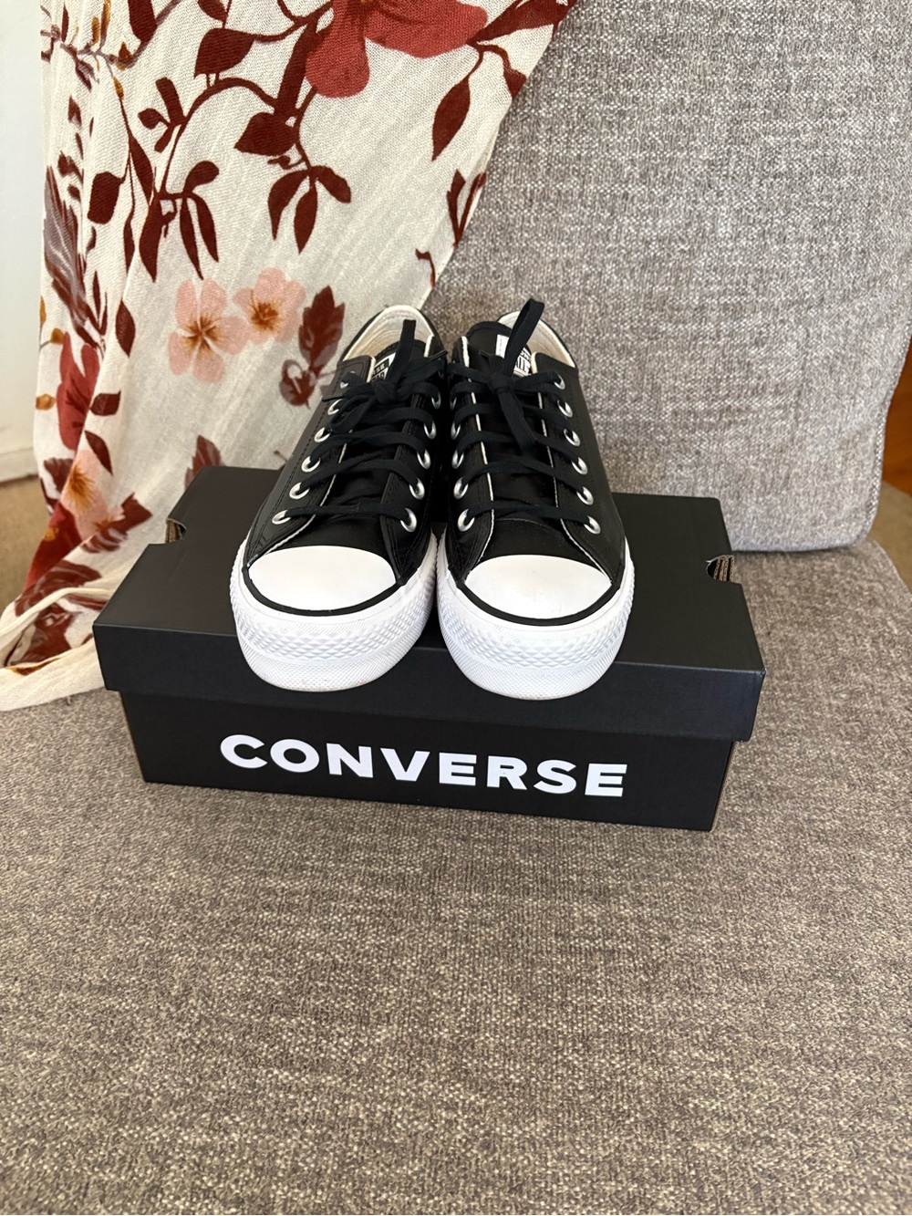 Converse Kids Black and White Low Top Sneakers